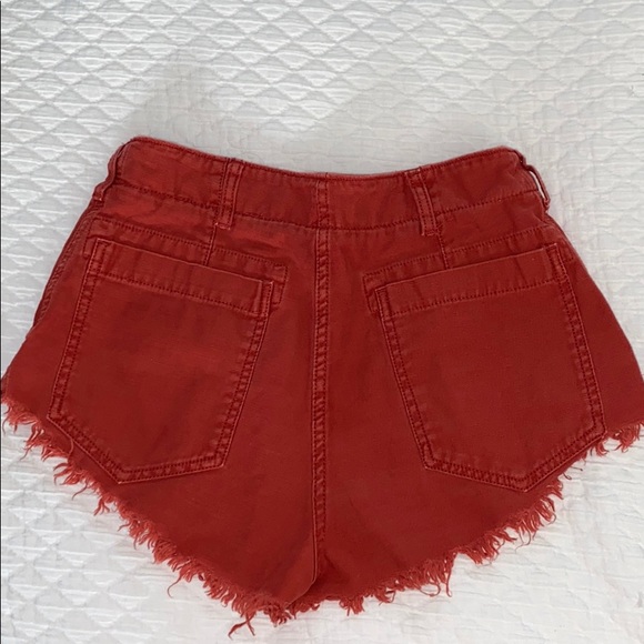 Free People denim red shorts - Picture 2 of 7